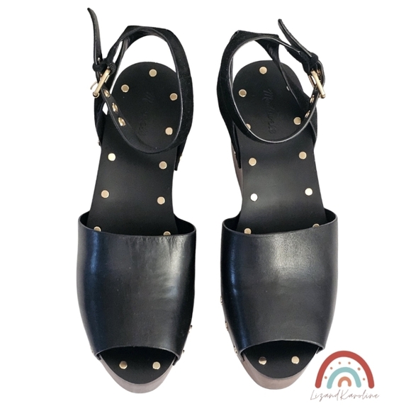 New! Madewell The Anouk Platform Clog Leather Chunky Wedge Heel Sandal - Picture 11 of 16